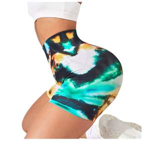 Shorts de Yoga Tie Dye Personalizados para Mujer, Cintura Alta, Transpirables, para Gimnasio, Fitness, Entrenamiento, Correr, con Bolsillos, Venta al Por Mayor OEM - Product Image 6