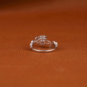 Womens Trendy Floral Design Proposal <b>Ring</b> in 14K Solid Gold with Round Cut Fancy Lab Grown Diamond IGI Certified Moissanite <b>Ring</b> - Product Image 2