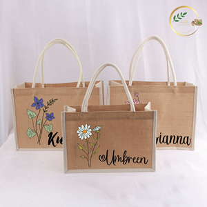 Heavy Duty Natural Jute Classic Foldable Bulk <b>Bags</b> with Carved Design for Travel & Outdoor Use Industrial Packaging Solutions - Product Image 2