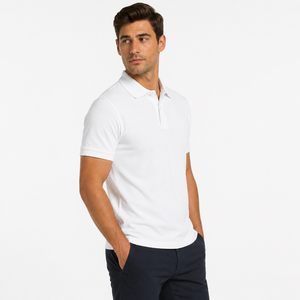 เสื้อโปโลผู้ชายทรงหรูหรา เหมาะสำหรับใส่ทำงานและใส่ลำลอง เย็บอย่างทนทาน ผ้าฝ้ายผสมระบายอากาศได้ดี สวมใส่สบายตลอดวัน รับผลิตแบบ OEM - Product Image 4