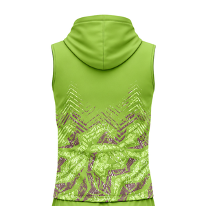 Uniforme de football personnalisé pour garçons 7v7, ensemble de maillot à capuche sans manches et short, impressions abstraites sublimées, logo d'équipe personnalisé, nom et numéro - Product Image 4