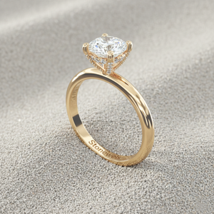 Anillo de Compromiso con Diamante Cultivado en Laboratorio Stonewels, Chapado en Oro Rosa de 14K, Corte Solitario con Engaste de Puntas, Certificado de Lujo - Product Image 3