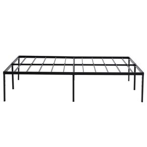 Struttura Letto in Ferro Semplice e Base 208,2 x 198 x 45,7 cm, Letto in Metallo Nero Altezza 46 cm per Hotel, Scuola, Camera da Letto, Appartamento, Soggiorno - Product Image 2