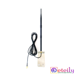 Antenne Eteily GSM 9dBi Rubber Duck avec câble RG174 (3 m) + connecteur SMA mâle (avec support en L) Fabriquée en Inde - Product Image 1