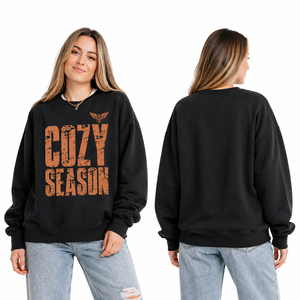 เสื้อสเวตเชิ้ตโอเวอร์ไซส์ลายกราฟิกวินเทจสำหรับผู้หญิง สไตล์ลำลอง สตรีทแวร์ ใส่สบายๆ สำหรับฤดูใบไม้ร่วงและฤดูหนาว ทรงหลวม - Product Image 1