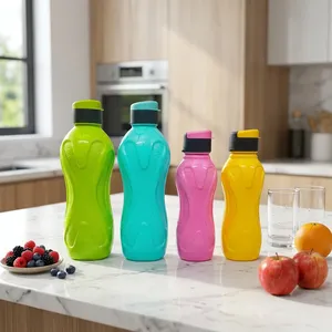 NDURO SS3606 Bouteille d'eau sportive en plastique transparent de 1000 ml (demi-gallon) avec paille rabattable, sans BPA, pour boire directement, portable, pour la randonnée - Product Image 2