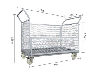 Chariot à plateforme industriel silencieux à 4 roues en acier inoxydable, pliable, avec clôture, moteur électrique 500 kg 1200 W, pour la manutention logistique en entrepôt - Product Image 1