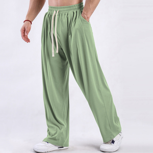High Quality Premium <b>Men's</b> Summer Lightweight Wide Leg Pants <b>Elastic</b> <b>Waist</b> Drawstring Breathable Casual Loose <b>Trousers</b> Quick Dry - Product Image 5