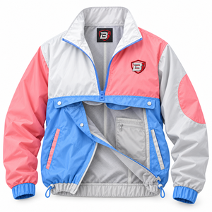OEM Custom Unisex Color Block Windbreaker Half Zip Pullover Lightweight Nylon Jacket Private Label Direct from Factory Blimpex - Product Image 4
