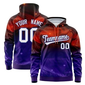 Custom Unisex <b>Pink</b> Green Gradient <b>Hoodie</b> Sublimated Polyester Fleece Team Name Number Breathable Regular Fit OEM ODM - Product Image 3