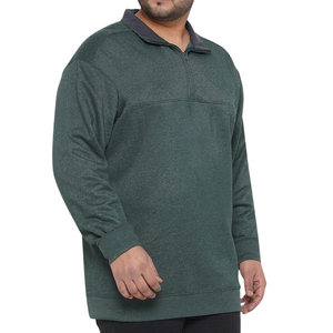 Sudadera de Invierno para Hombre, Talla Grande, a Cuadros, Tejida, Transpirable, Corte Regular, Spandex/Poliéster, Verde Oscuro, Casual, Cuello con Botones, ODM - Product Image 2