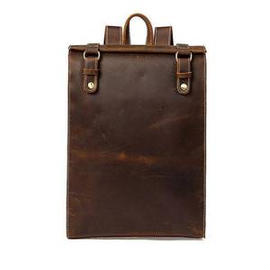 Minimalist Vintage Leather <b>Backpack</b> <b>Waterproof</b> Anti-Theft Laptop Rucksack Genuine Leather Bag LBP-0374 - Product Image 1