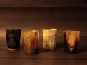 Verre à shot en corne de buffle naturelle, fait main, style rustique, vaisselle artisanale, collection unique pour servir les boissons, pour restaurants - Product Image 3