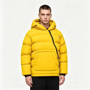Chaqueta Acolchada con Capucha para Hombre, Color Sólido, Rellena de Plumón, Resistente al Viento, Informal, Gruesa, Corte Regular, Cierre de Botones - Product Image 6