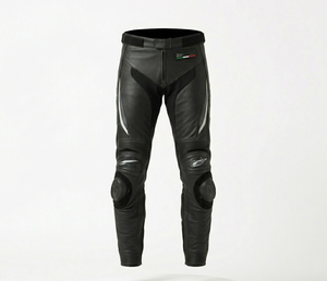 Pantalon de course en cuir sur mesure MALIK RAZA |   Sur mesure et grandes tailles ajustées sur mesure |   Équipement de moto respirant et à séchage rapide - Product Image 1