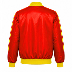 Chaqueta Universitaria para Mujer NSPDK Sorority Finer, Color Rojo y Amarillo, Cierre de Cremallera Frontal, Logotipo NSPDK, Chaqueta de Béisbol para Mujer - Product Image 6