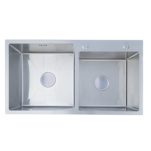 Évier à double cuvette fait à la main en acier inoxydable 304 de haute qualité prêt à être expédié pour la rénovation de la cuisine ou de nouveaux projets - Product Image 2