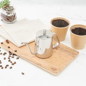 High Quality 600ml Stainless Steel Gooseneck Kettle for Pour Over Coffee Fine Spout Drip Brewer Manual Coffee <b>Maker</b> for Kitchen - Product Image 5