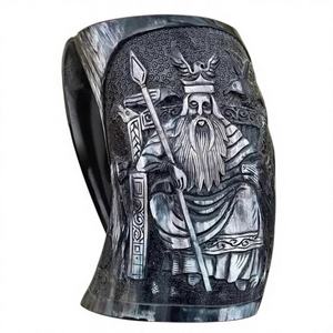 Mug à boire en corne de buffle fait main sur mesure |   Accessoires de bar Viking en gros - Product Image 1