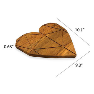 Regalos de San Valentín con forma de corazón de primera calidad, plato de tabla de charcutería de corte de madera de acacia maciza para pedidos a granel, precio bajo - Product Image 3