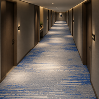 Moquette florale imprimée sur mesure en PP et nylon, moquette mur à mur de 4 m de large à poils coupés pour couloir d'hôtel, ignifuge