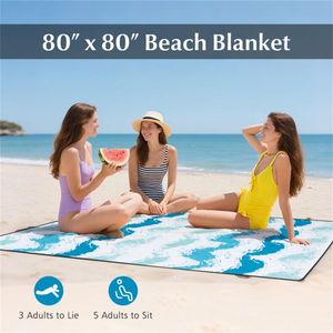 Conjunto de Playa de 4 Piezas, Conjunto de Jardín Azul con Sombrilla Resistente al Sol de 6.2 pies, 2 Sillas Plegables, Manta Impermeable de 80"x80" - Product Image 5