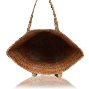Sac à bandoulière élégant en jute rayé bohème avec deux poignées, écologique, pour femme, idéal pour les voyages, le shopping et la mode décontractée - Product Image 3