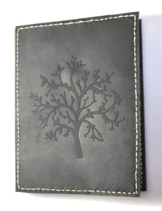 Hardcover <b>Leather</b> Small Pocket Handmade Recycled Cotton <b>Notebook</b> Journal Eco Friendly Tree Life Embossed Cover <b>Refillable</b> Glue - Product Image 1