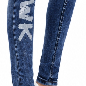 Jean en denim délavé pour femme, coupe slim, extensible, toucher doux, finition délavée, taille confortable, style décontracté - Product Image 6