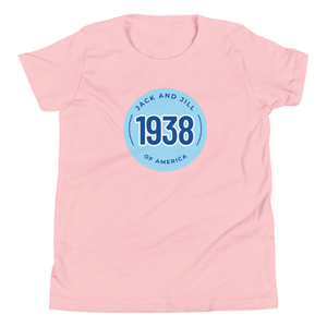 T-shirt graphique rose pour jeunes, motif circulaire, col rond, coton doux, manches courtes, vêtements décontractés pour enfants, mode quotidienne - Product Image 1