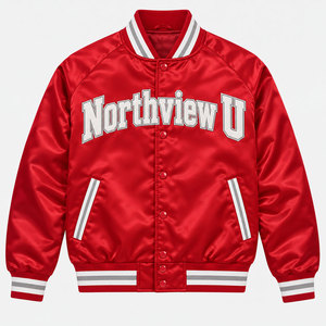 Chaquetas Bomber Varsity de Satén Premium para Hombre y Mujer, Ropa Deportiva Clásica, Estilo Urbano, Ecológicas, Transpirables, Ligeras, Bordadas - Product Image 5