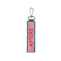 Dragonne de poignet perlée faite main en tissu écologique, réglable, légère et durable, avec lettre personnalisée, accessoire de sac