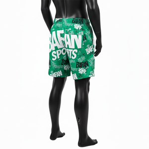 Shorts de Baño para Hombre, 130 GSM, Secado Rápido, Microfibra de Poliéster, Verde, Impresión por Sublimación Completa, Logotipo Personalizado, Shorts de Playa - Product Image 5