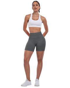 Scrunch Butt Shorts Workout Gym Shorts For Women Biker Shorts High Waisted Tummy Control Butt Lifting Running Sports Yoga <b>Booty</b> - Product Image 3