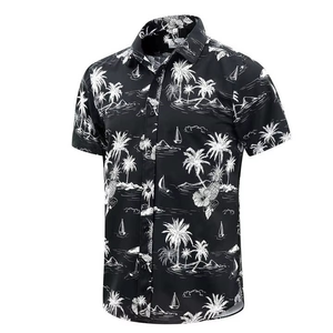 Wholesale Short-Sleeved Loose Fit Hawaiian <b>Shirts</b> for <b>Men</b> Custom Printed <b>Beach</b> Casual Wear 100% Cotton Breathable - Product Image 1