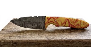 มีดเหล็กดามัสกัส ใบมีดแบบ Fixed Blade ปลายแหลม ด้ามจับแบบผสมผสาน ขนาด 20 ซม. - Product Image 5