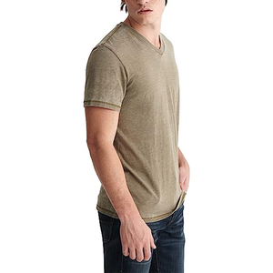 เสื้อยืดผ้าฝ้ายแท้ 100% แบบเรียบ สำหรับผู้ชาย 200gsm ป้ายยี่ห้อสั่งทำได้ เส้นด้ายปรับแต่งได้ - Product Image 1