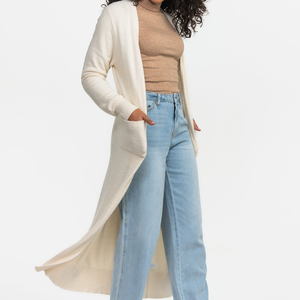 เสื้อคลุมคาร์ดิแกนขนแกะ/แคชเมียร์ Dreamluxe แบบยาว ปลายเปิด ทรงหลวม เนื้อผ้านุ่ม ถักทออย่างดี มีกระเป๋าหน้า เหมาะสำหรับฤดูหนาว - Product Image 1