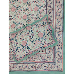 Sábana Plana de Algodón con Estampado Geométrico a Mano, 200 Hilos, Blanca, para Cama Doble, Transpirable, para Uso Doméstico, Hotelero y de Lujo - Product Image 1