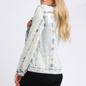 Premium Women <b>Denim</b> <b>Jacket</b> High Quality Cotton <b>Denim</b> Outerwear with <b>Custom</b> Logo OEM Service OEM Size Private Label Manufacturer - Product Image 2