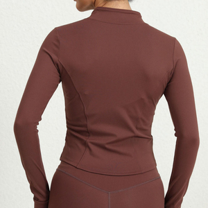 Custom Quick Dry Good Quality Fitness Active Jackets With Zipper Running Workout Women Activewear Yoga Sport Long Sleeve Gym <b>Top</b> - Product Image 4