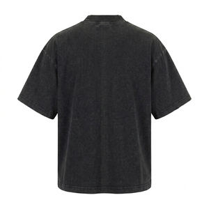 Camiseta de Hombre Estilo Urbano, 100% Algodón, Lavado Ácido, Corte Holgado, Hombros Caídos, Estilo Vintage, Premium - Product Image 4