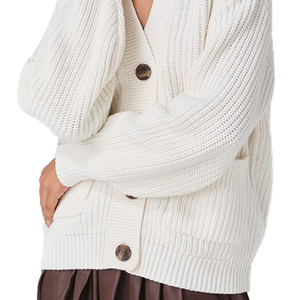 Luxury Women <b>Chunky</b> <b>Knit</b> <b>Cardigan</b> Sweater Oversized Button Front Winter Outerwear Premium Ribbed <b>Knit</b> Women <b>Cardigan</b> custom logo - Product Image 2