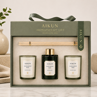 AIKUN Maßgefertigtes Sojawachs Aromatherapie Duftkerzen- und Raumduft-Geschenkset für Großhandel Luxus-Set Raumduft Geschenkbox