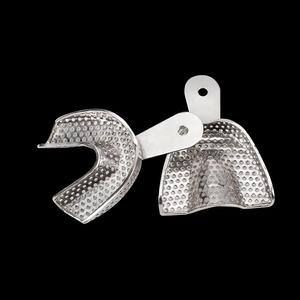 Azicon - Bandejas de Impresión Dental Perforadas - Juego Superior e Inferior Reutilizables y Autoclavables para Impresiones Edéntulas - Herramientas Quirúrgicas - Product Image 3