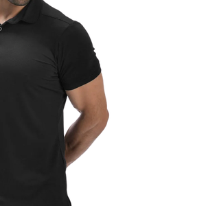 Men's Black <b>Waffle</b> Weave Polo <b>Shirt</b> Lightweight Polyester Spandex Breathable Moisture Wicking Athletic Slim Fit Golf Casual OEM - Product Image 6