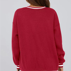 Sudadera de Forro Polar Grueso para Mujer, Cuello Redondo, Talla Grande, con Logotipo Personalizado, Ropa Casual de Calle, Sudadera de Invierno - Product Image 3