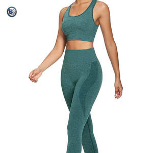 Conjunto de yoga, ropa deportiva transpirable, traje de entrenamiento con pantalones de yoga y sujetador deportivo para mujer - Product Image 3