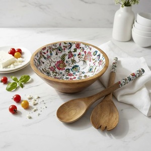 Tazón de Servir de Madera con Diseño Moderno, Hecho a Mano, Ecológico, Apto para Lavavajillas y Congelador, Vajilla para Fiestas y Cenas - Product Image 1
