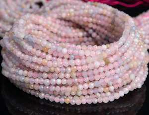 Cuentas sueltas facetadas redondas de gema natural de beryl, morganita y aguamarina para la fabricación de joyas DIY. - Product Image 6